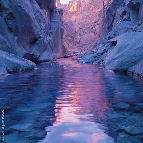 Ruby reflecting light in a mountainous mining area photo