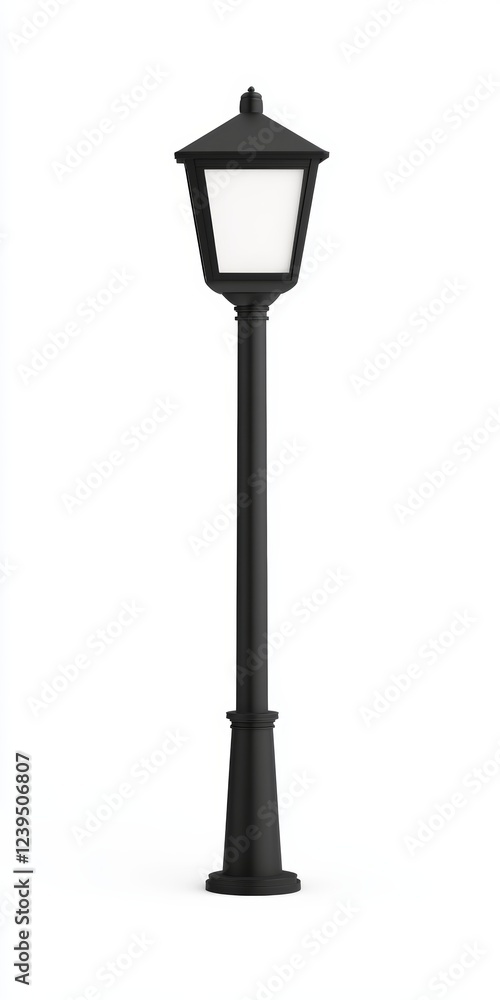 Black pole with a white light on top Black pole with a white light on top
