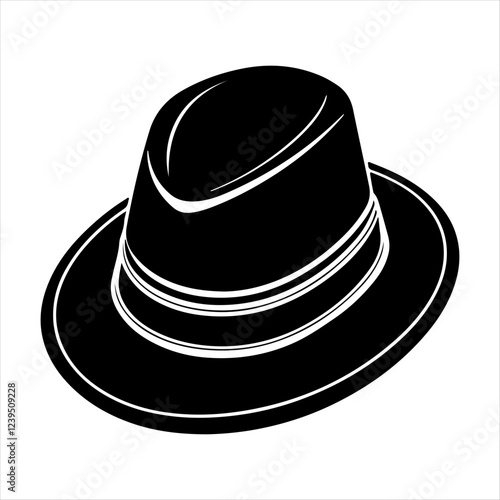  hat silhouette white background