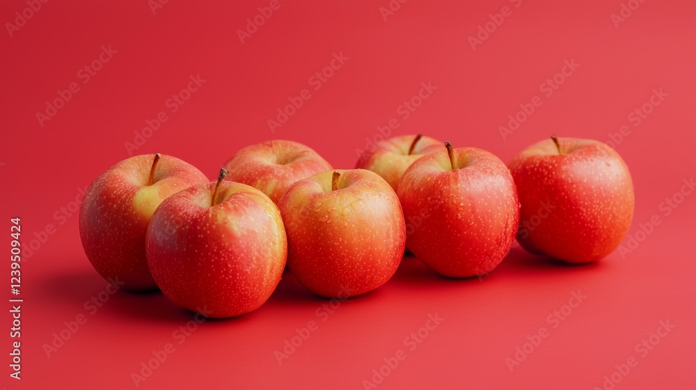 Minimalist red apples on a bold background Minimalist red apples on a bold background