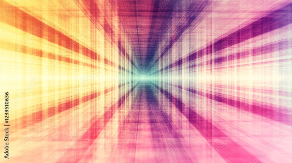 Obraz premium Abstract colorful tunnel, vibrant hues, and dynamic perspective. Perfect for tech, design, or futuristic projects.