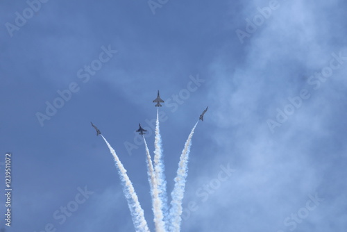 F 16 fighter jet airplane in flight at Rickenbacker International Airport is a civil-military public airport south of downtown Columbus
