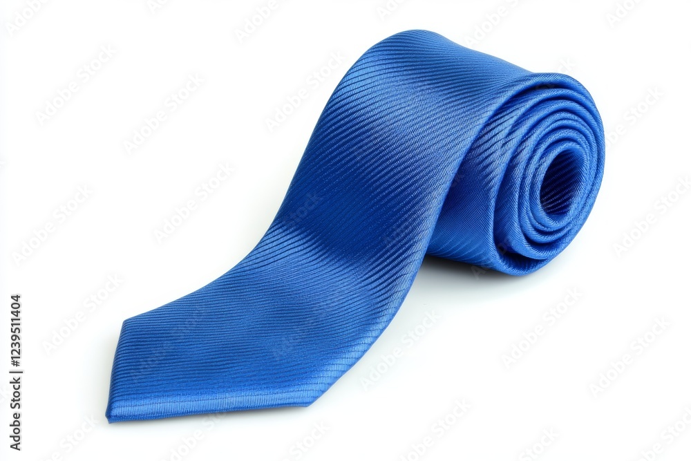 Elegant blue silk tie on white background Elegant blue silk tie on white background