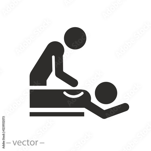 wellness salon, spa massage icon, relax, flat vector illustration