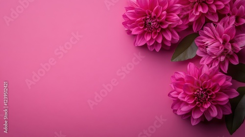 Bright pink flowers contrast beautifully against a vibrant pink background. Generative AI