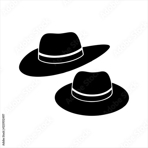  hat silhouette white background
