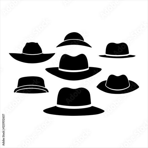 hat silhouette white background