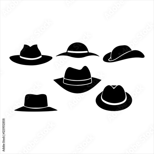  hat silhouette white background