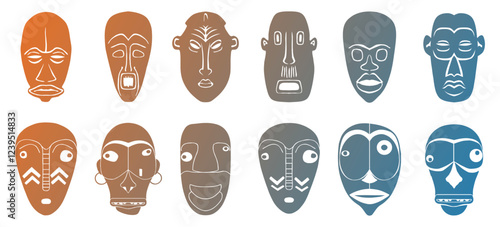 Ethnic mas icon bundle
