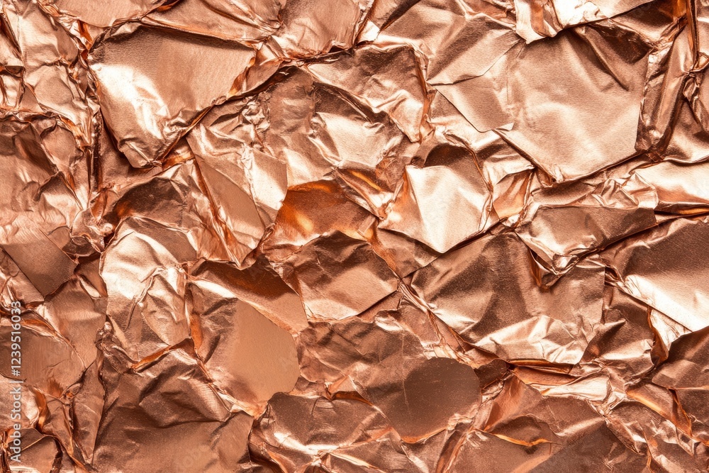 Abstract texture of crumpled copper aluminum foil with metallic shine Abstract texture of crumpled copper aluminum foil with metallic shine