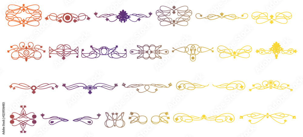 Obraz premium Border and deco icon collection