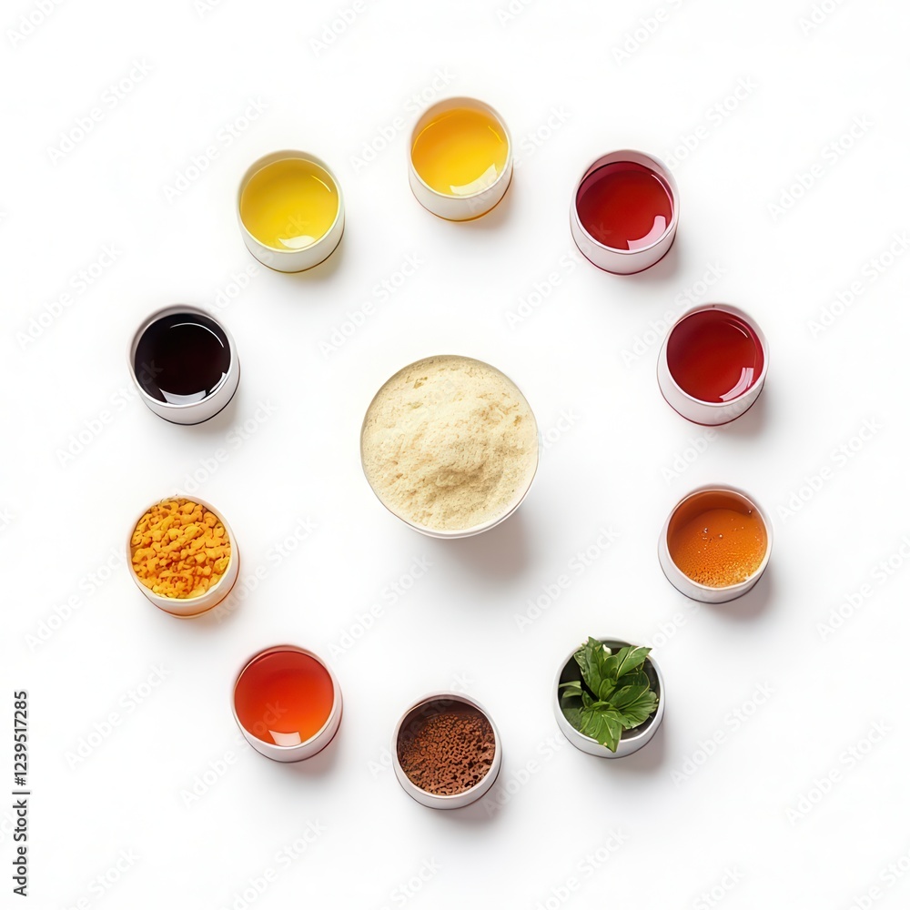 Flavor profiling used in beverage formulation and sensory evaluation isolated on white background highlighting taste optimization