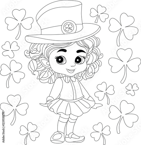 St Patrciks Day Girl Coloring Page