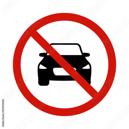 No Parking Traffic signs Vector.  Don't park here icon. forbidden car icon template