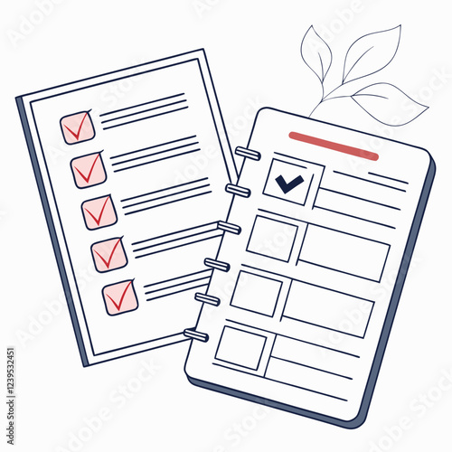 Business tax deductions checklist with notepad icon