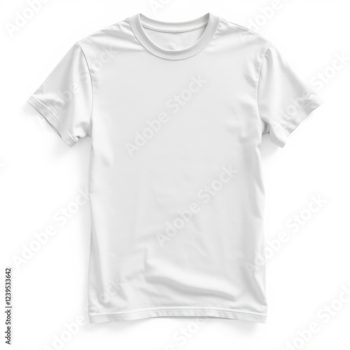 White T-Shirt Mockup on White Background

