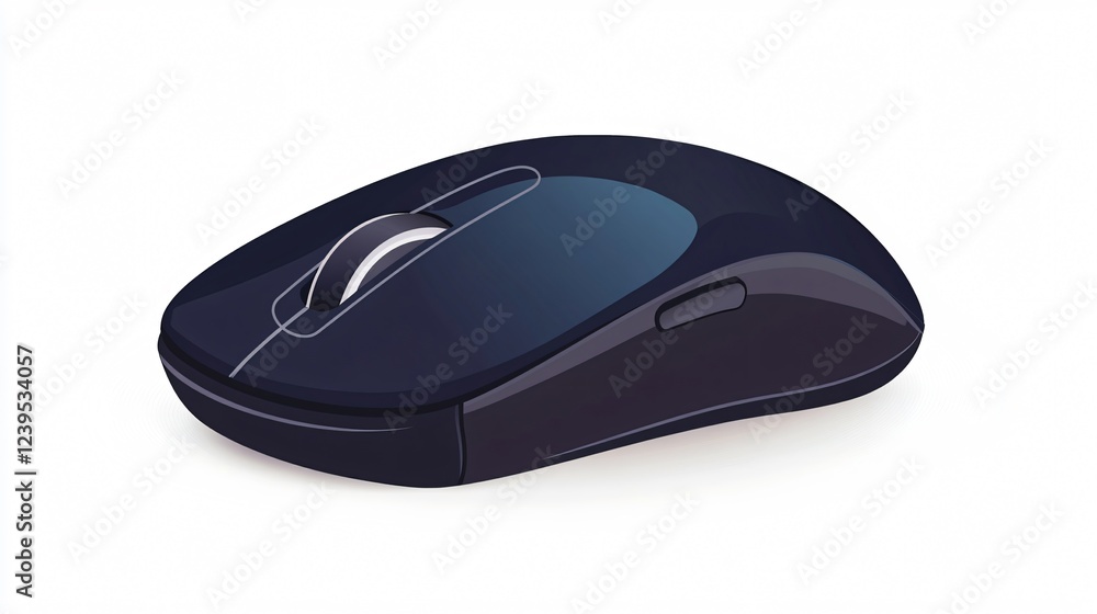 Wireless Computer Mouse Vector Flat Design Illustration, Modern Input Device with Wireless Connectivity Concept - Isolated Thin Line Style Wireless Computer Mouse Vector Flat Design Illustration, Modern Input Device with Wireless Connectivity Concept - Isolated Thin Line Style