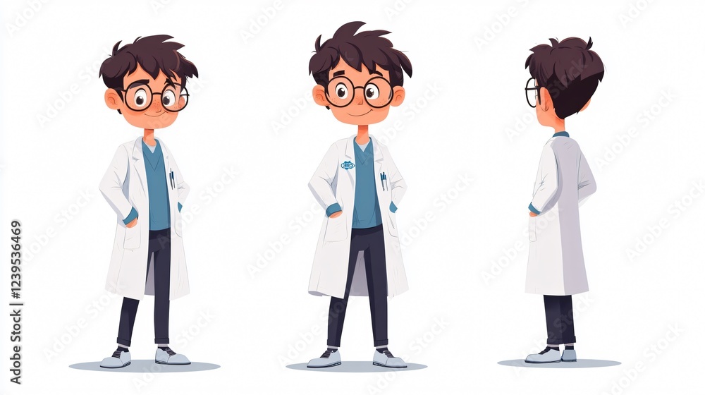 Science Enthusiast: Young Boy in Laboratory Gown Inspiring Future STEM Professionals Science Enthusiast: Young Boy in Laboratory Gown Inspiring Future STEM Professionals