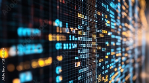 Wallpaper Mural light glow futuristic matrix world with binary data floating light trail Torontodigital.ca