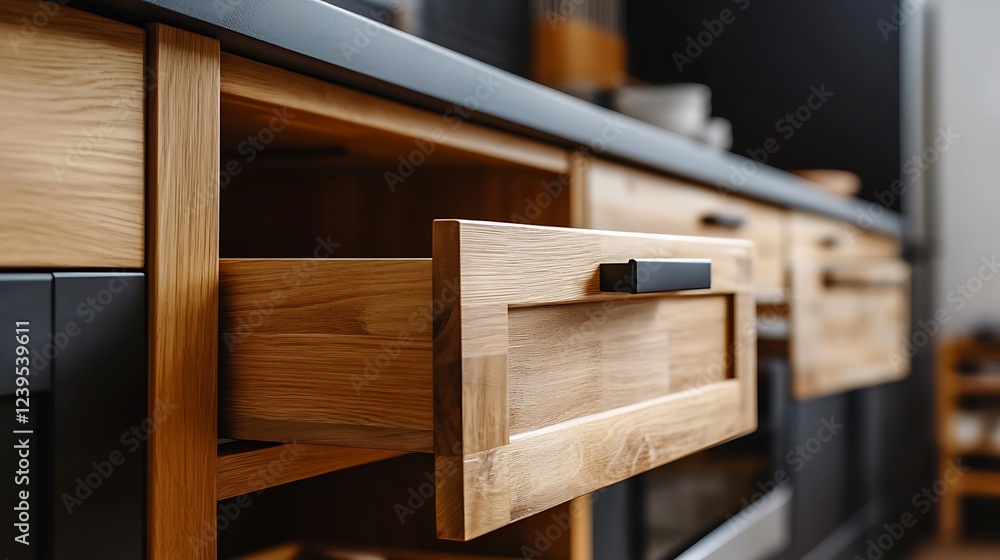 Wooden Kitchen Cabinets with Open Drawers Wooden Kitchen Cabinets with Open Drawers