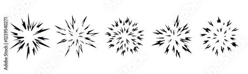 Star explosion in mango style. Large explosion of bomb, energy. Abstract flash in comic book style. Anime. Vector illustration.