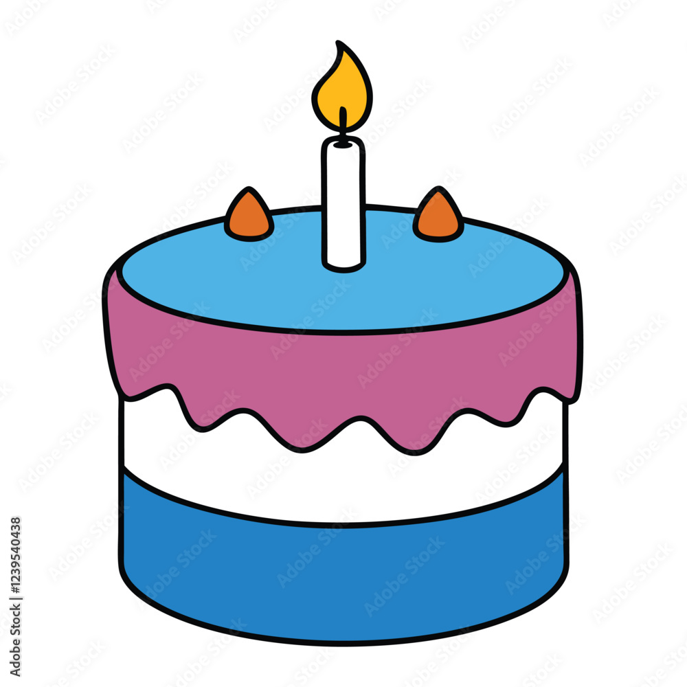 Birthday cake vector art illustration Birthday cake vector art illustration
