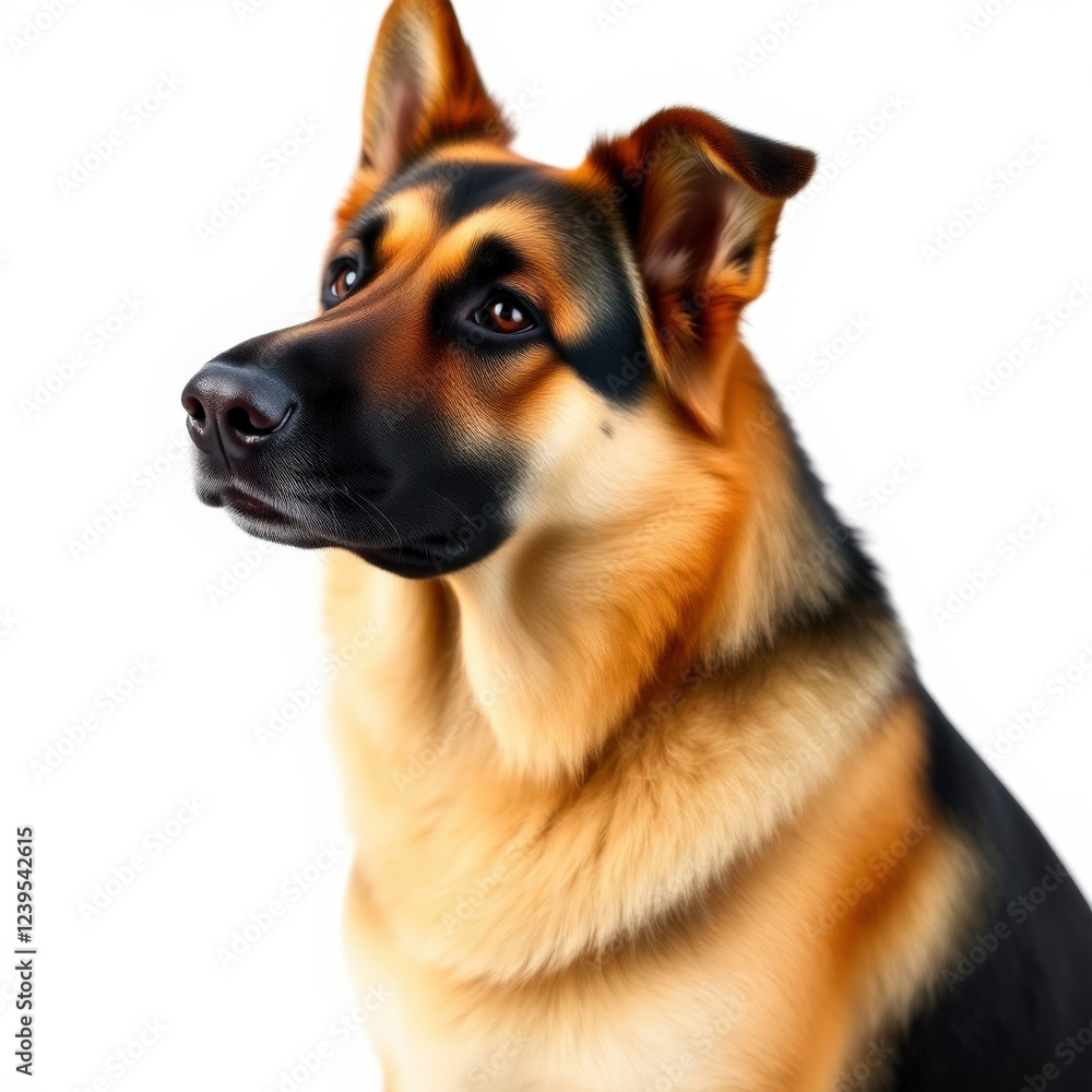 Adorable german shepherd Sitting on White Background Adorable german shepherd Sitting on White Background