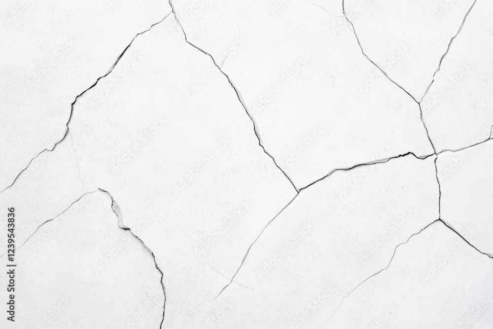 Cracked white concrete surface with distinct patterned lines Cracked white concrete surface with distinct patterned lines