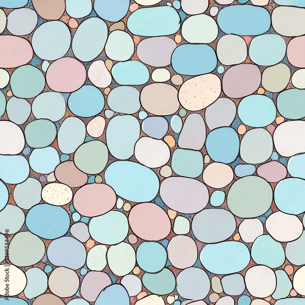 Pastel Pebble Seamless Pattern: A Tranquil Abstract Design Pastel Pebble Seamless Pattern: A Tranquil Abstract Design