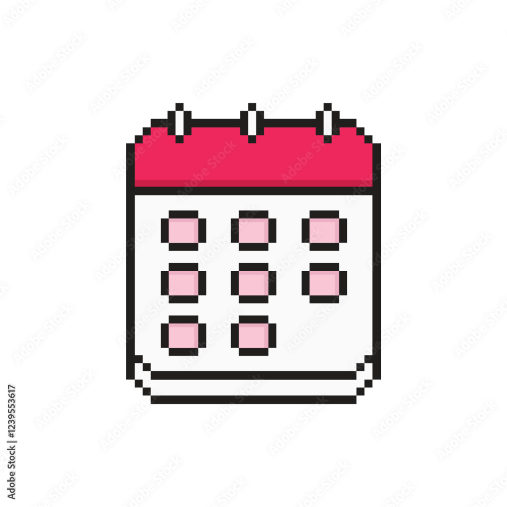 Pixel Calendar Icon Vector Design. Pixel Calendar Icon Vector Design.