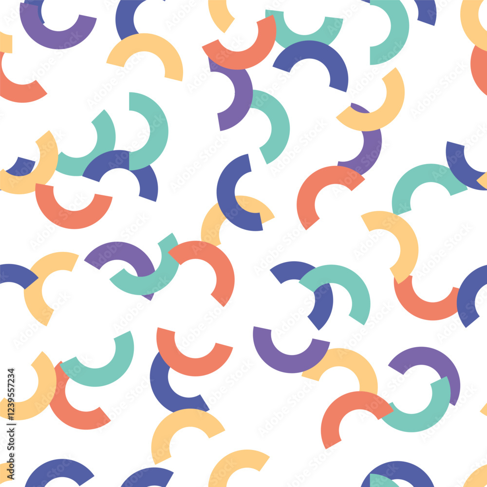 Seamless patterns with colorful half circles Seamless patterns with colorful half circles