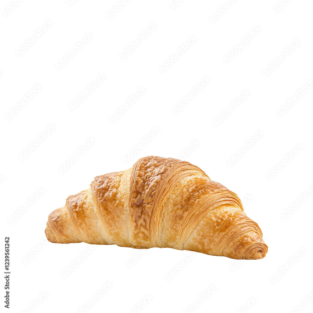 Fresh, flaky croissant on a white isolated background, perfect for breakfast or snack recipes. Fresh, flaky croissant on a white isolated background, perfect for breakfast or snack recipes.