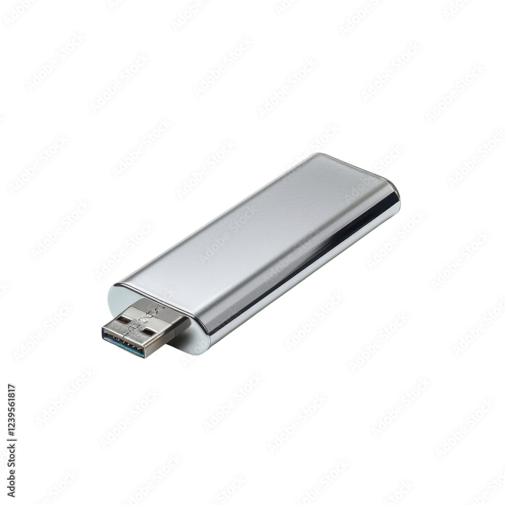 Sleek silver USB flash drive with modern design, perfect for data storage and transfer. Compact and portable, ideal for everyday use Sleek silver USB flash drive with modern design, perfect for data storage and transfer. Compact and portable, ideal for everyday use