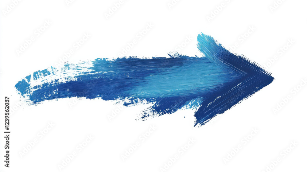 Fototapeta premium Blue Brush Stroke Arrow Design