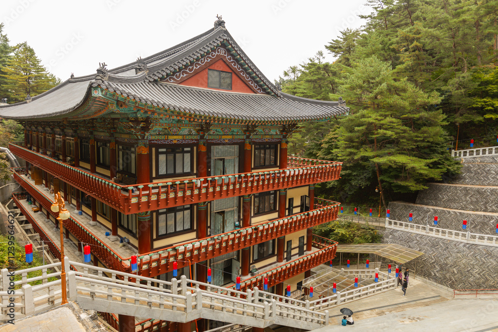 Fototapeta premium Details of Guinsa Monastery and Temple in Danyang County, South Korea