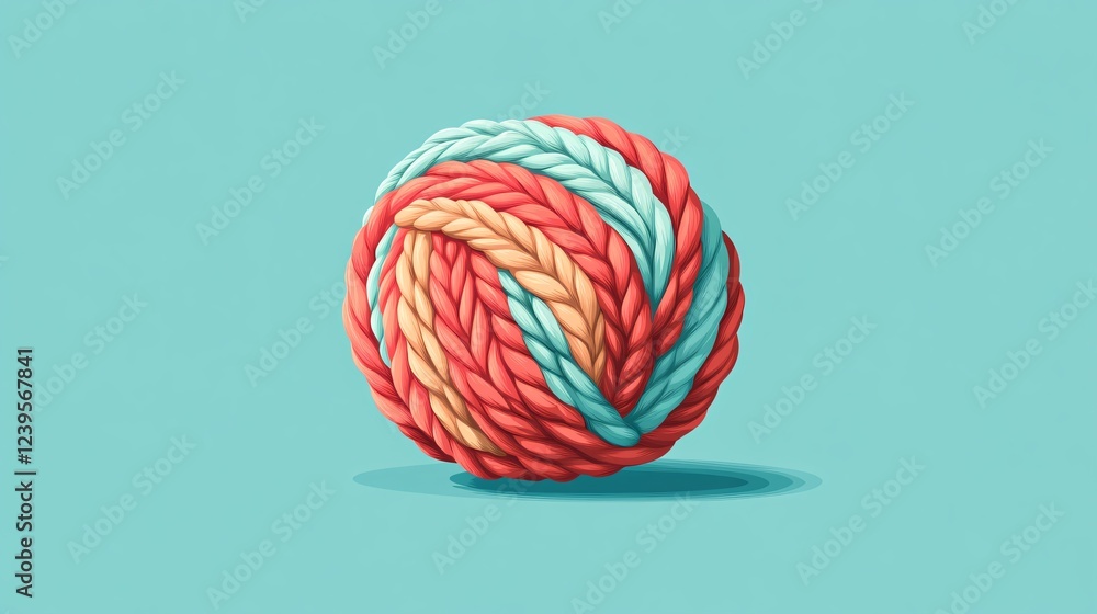 Equipment for Knitting: Image of a Ball of Wool for Your Design and Promotion Equipment for Knitting: Image of a Ball of Wool for Your Design and Promotion