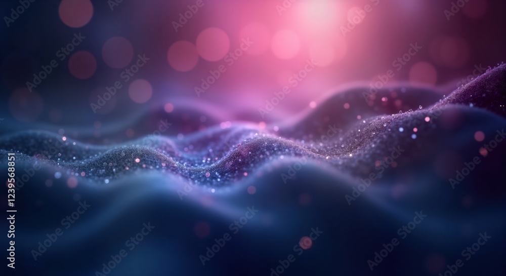 Obraz premium Abstract dark purple, blue gradient background. Grainy texture with blurred edges. Soft lighting creates mysterious atmosphere. Digital artwork. Creative design. Possible use for wallpaper graphic