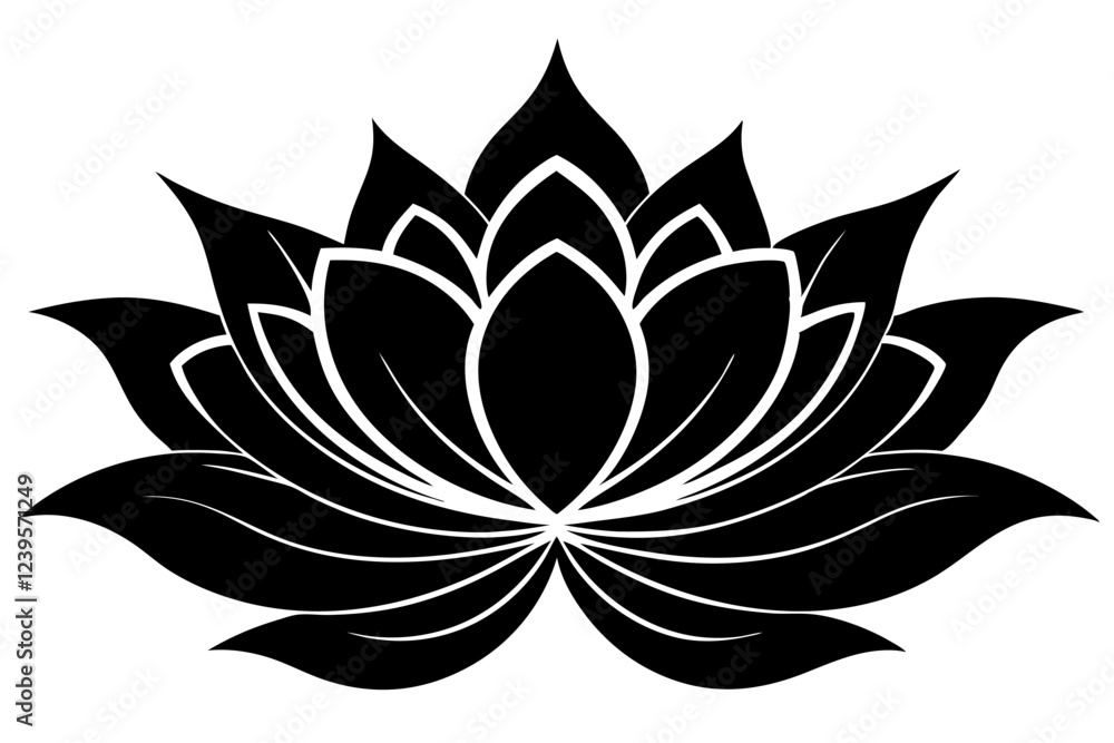 Vector illustration of an amazing lotus flower Vector illustration of an amazing lotus flower