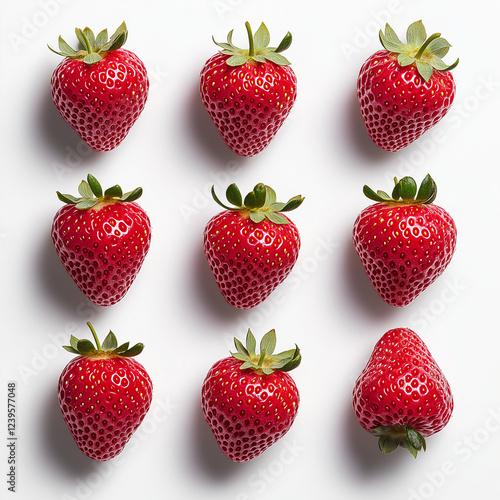 Frische, saftige Erdbeeren in symmetrischer Anordnung

 photo