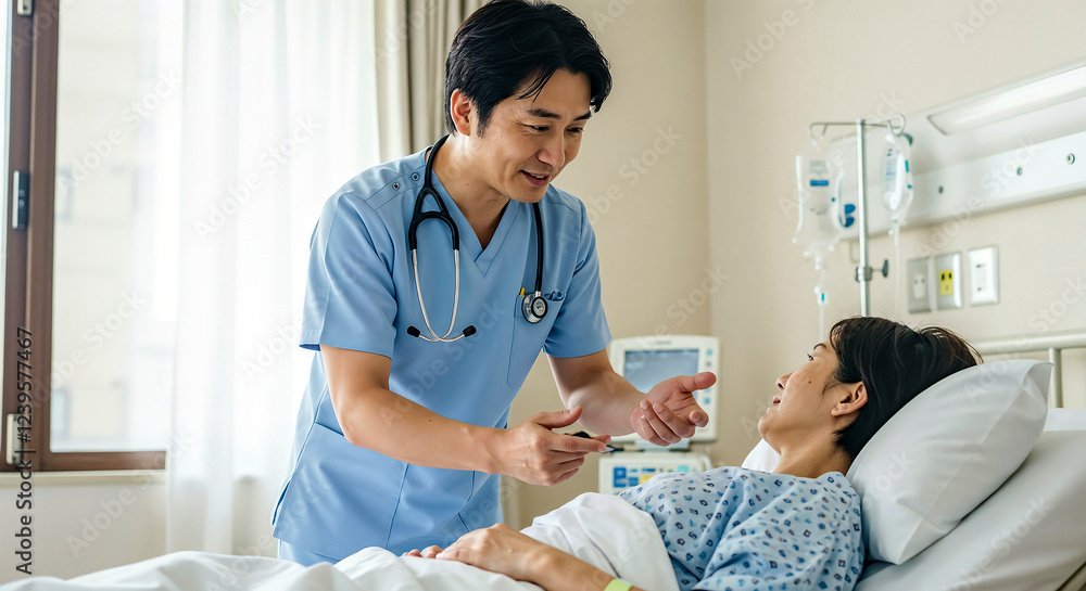 Obraz premium nurse patient talk