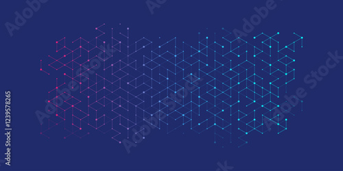 Modern health care or medical background design. Health care innovation concept. Horizontal header web banner. Abstract geometric background with hexagon shapes for medicine, science, chemistry.