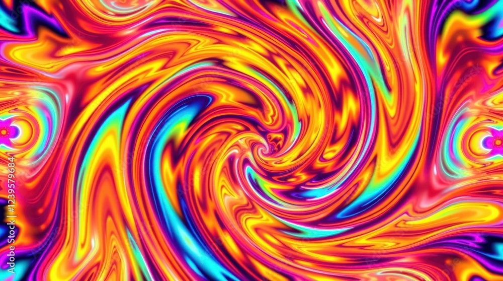 Obraz premium Vibrant swirls of color creating a mesmerizing psychedelic pattern in an abstract art piece