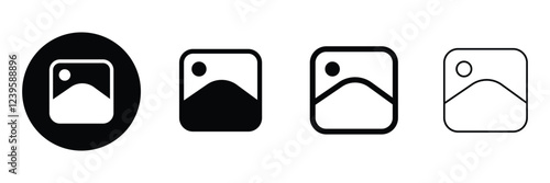 Set of image gallery icon collection. Photo gallery, gallery, album symbol. Vector Illustration.