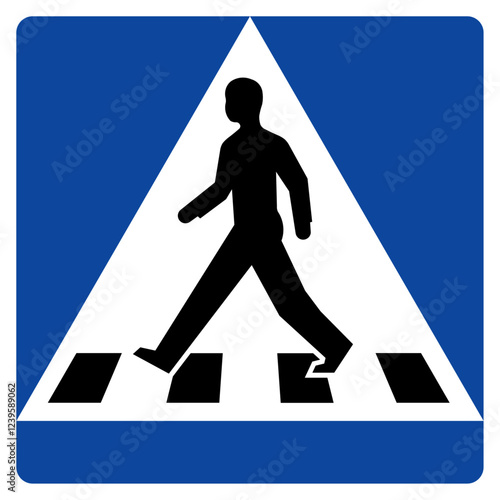 pedestrian way sign in blue