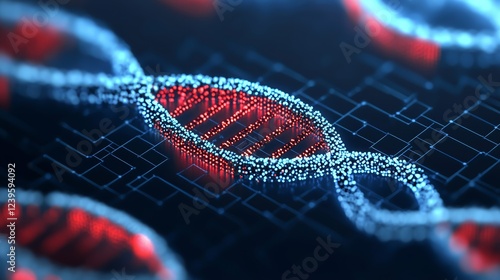abstract computer generated image of DNA strands for genetics, health, medicine and veterinary.