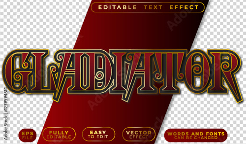 Red Gladiator Warrior Battle Arena Fully Editable Vector Text File