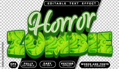 Fotografie Zombie Horror Green Halloween Spooky Fully Editable Vector Text File