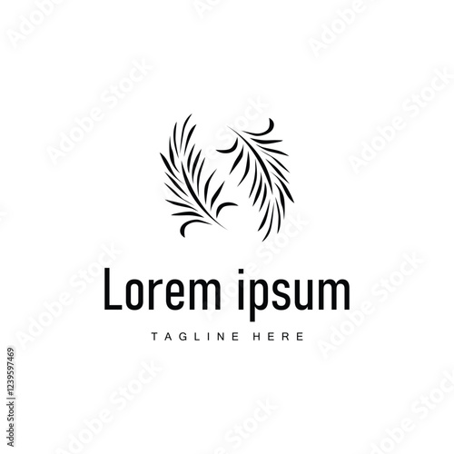 black silhouette palm tree plant logo design coconut tree illustration template icon tree beach