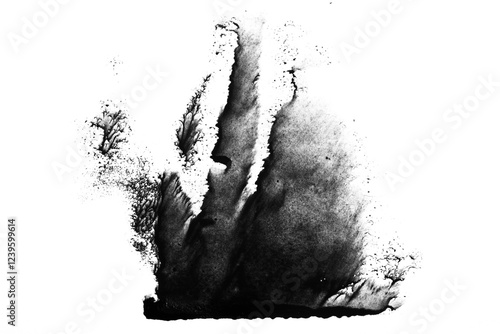 Abstract Ink Splatters on White