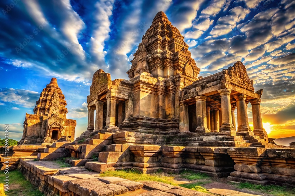 Fototapeta premium Ancient Temple Ruins Against Majestic Sky